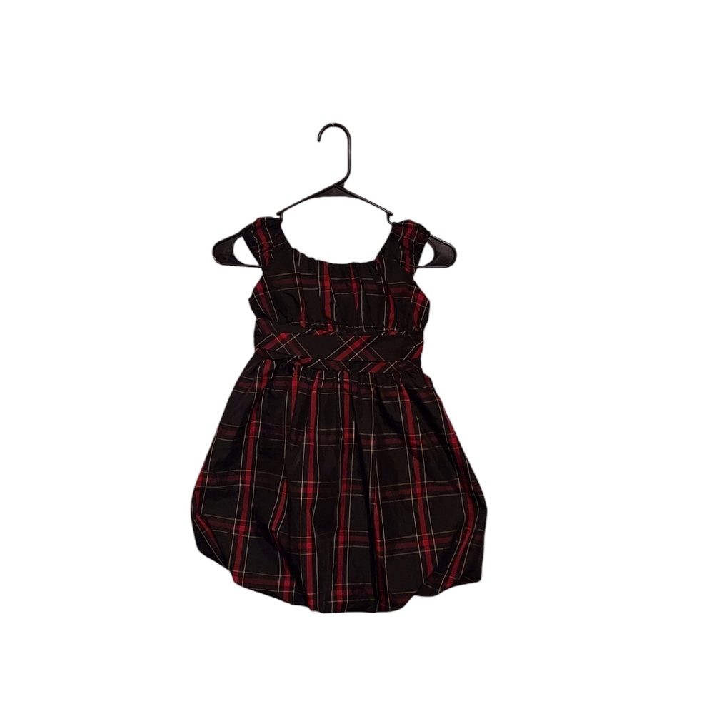 American Living Girl's Black Red Tartan Plaid Christmas Holiday Dress 8 Formal